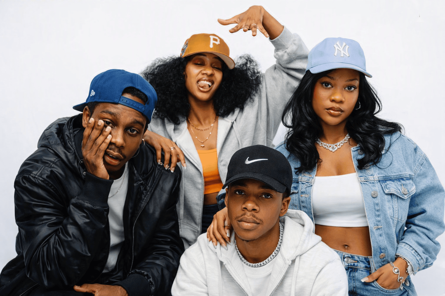 A group of Nigerian youths abroad representing cultural influence and modern identity.